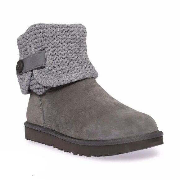 UGG Darrah II 1017331K Little Kids Gray Suede Mid Top Casual Sweater Boot UGG301 - Picture 1 of 4